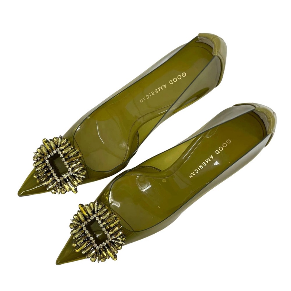 golden olive Good American Cinder-f*cking-rella pumps | lucite - Picture 10 of 11